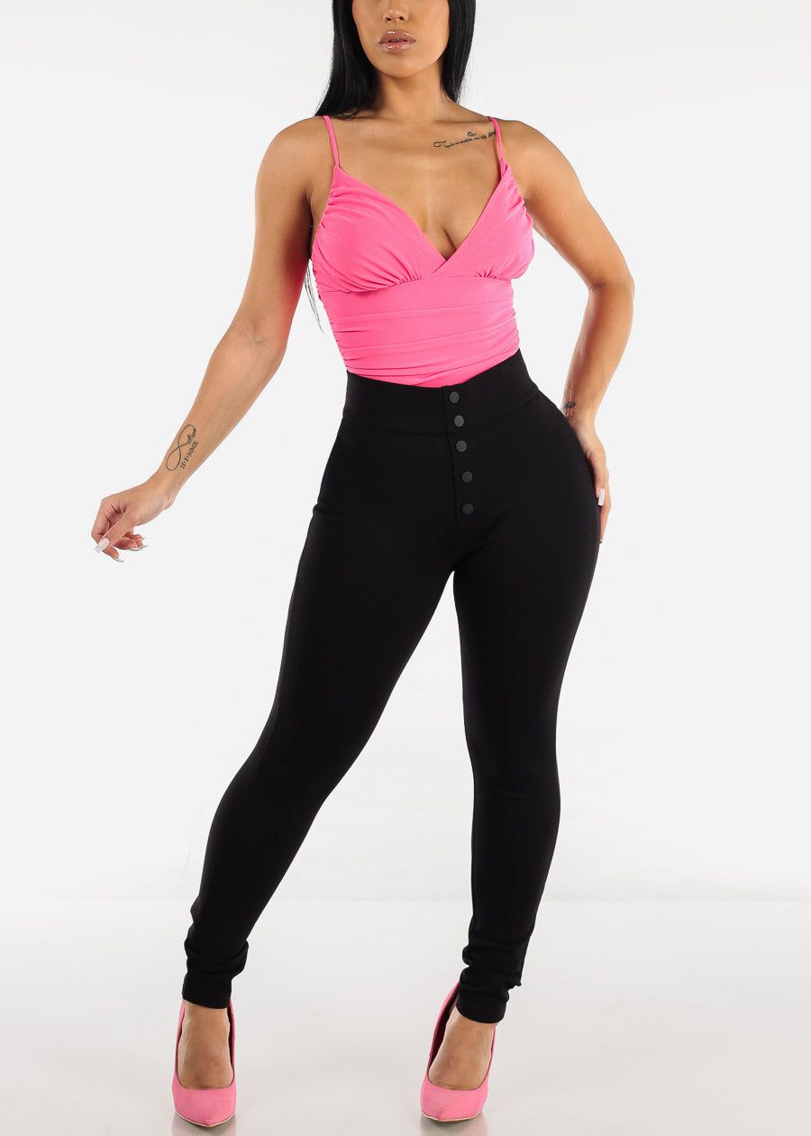 Ruched Sides Mesh Bodysuit Hot Pink sold by Moda product image thumbnail 2