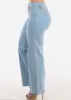 Butt Lifting Straight Wide Leg Jeans Light Blue sold by Moda