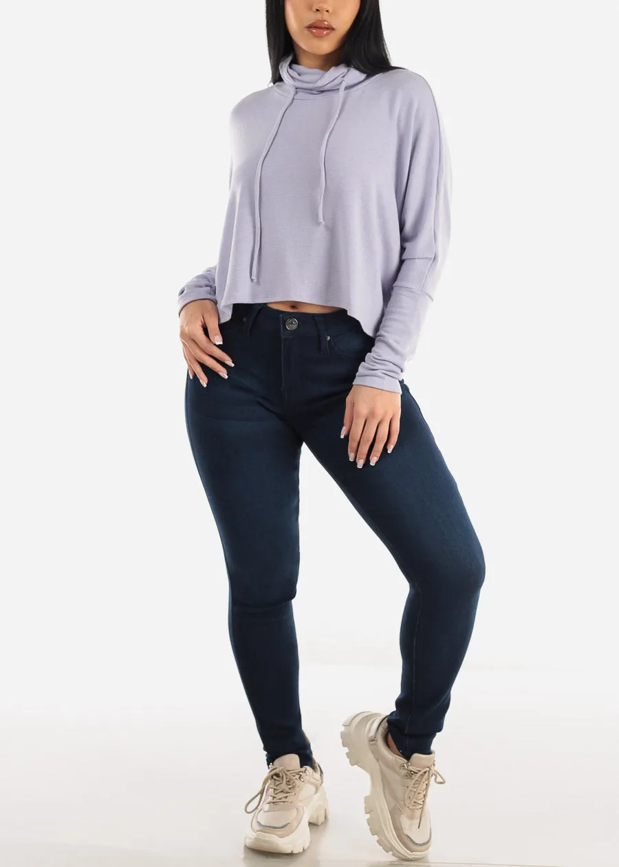 Long Dolman Sleeve Turtleneck Cropped Pullover Lavender sold by Moda product image thumbnail 2