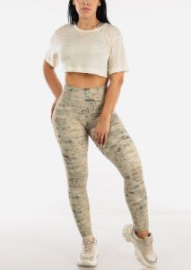 Tencel Semi Sheer Flowy Ivory Crop Top sold by Moda