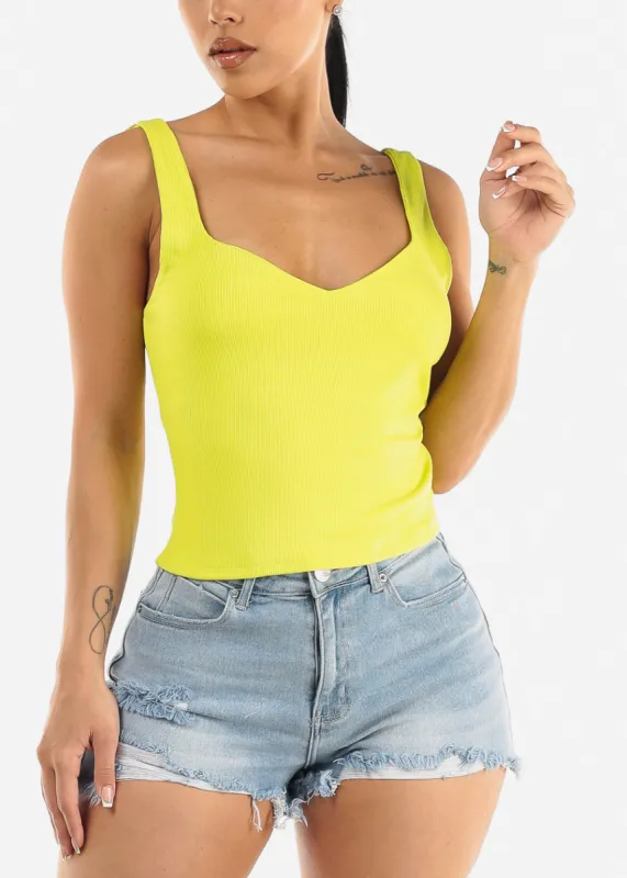 Sweetheart Neckline Tank Top Neon Lime sold by Moda