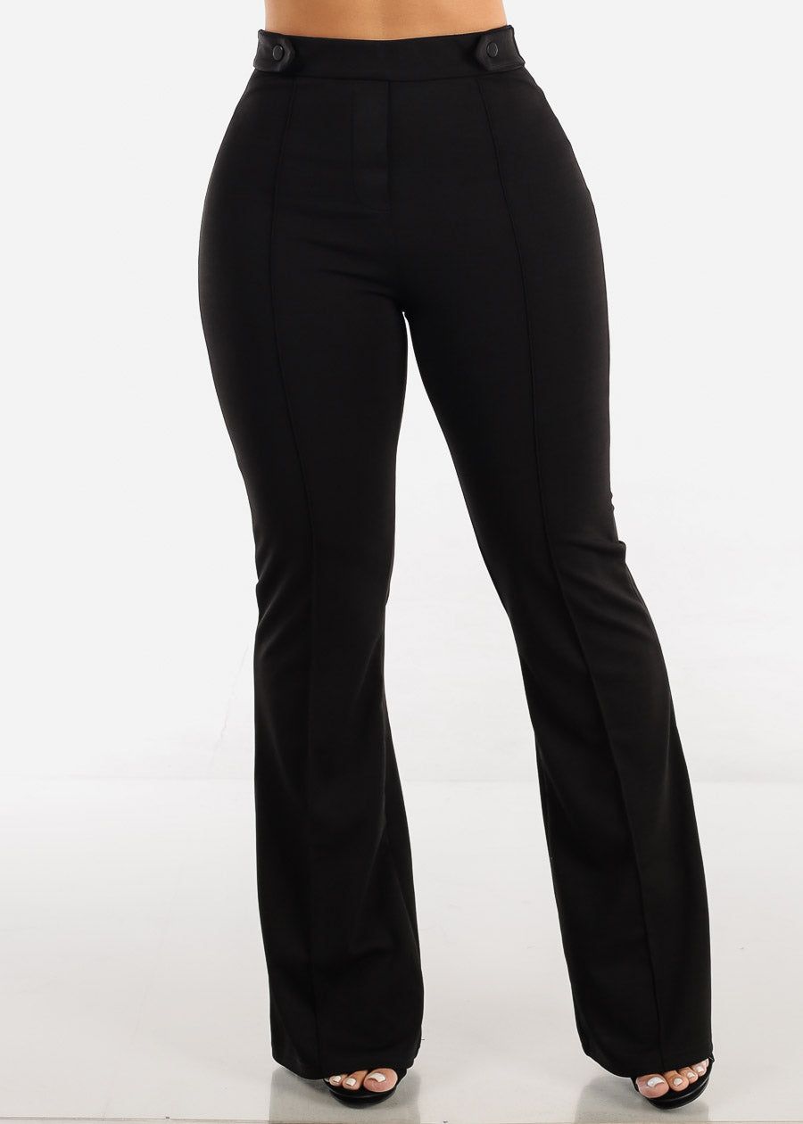 High Waisted Wide Legged Elegant Pants Black sold by Moda