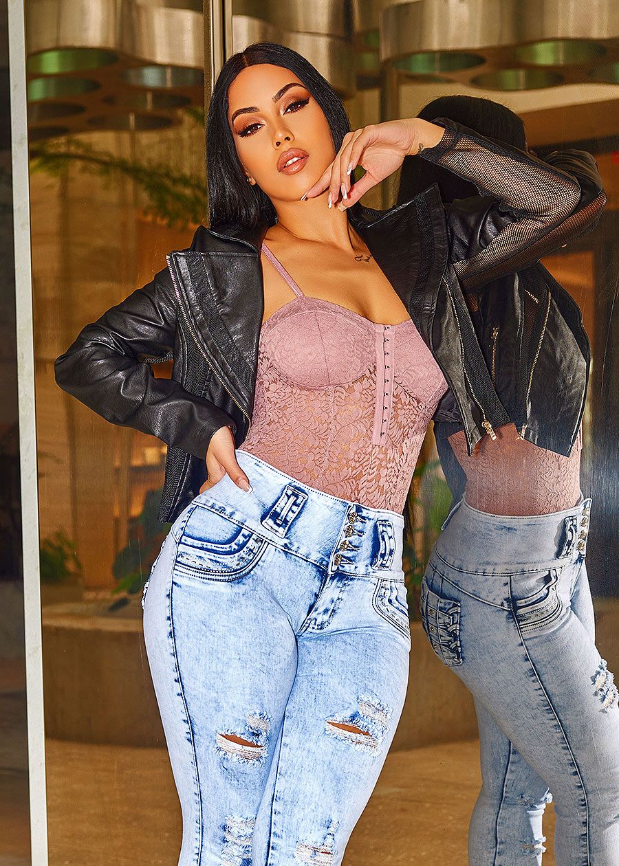 Zip Up Black Blazer w Mesh Detail sold by Moda product image thumbnail 2