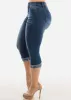 Mid Rise Stretchy Cuffed Denim Capris sold by Moda