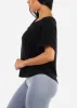 Short Sleeve Black Vneck Soft Terry Top sold by Moda