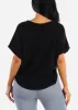Short Sleeve Black Vneck Soft Terry Top sold by Moda