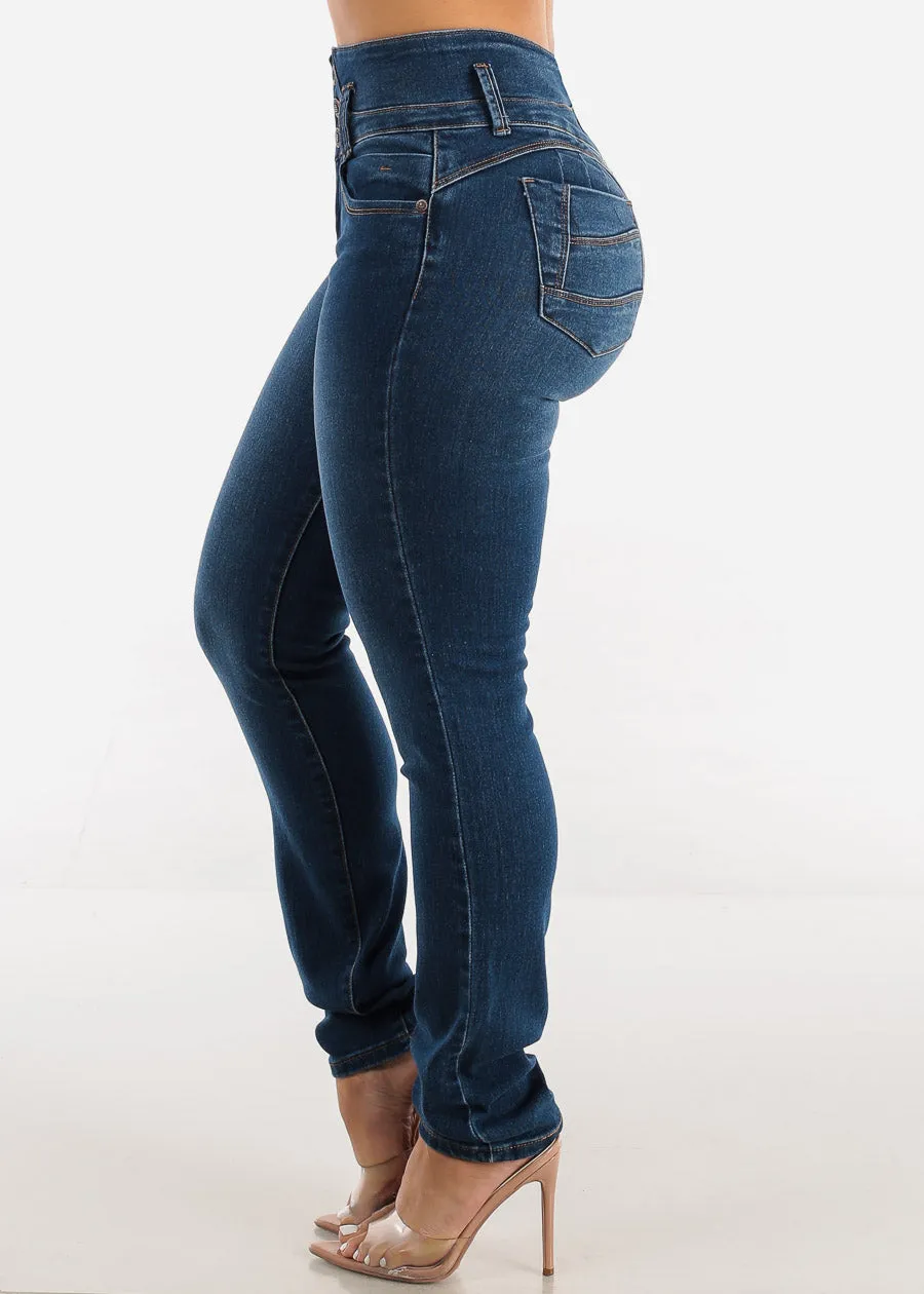MX JEANS Levantacola High Waisted Med Blue Skinny Jeans sold by Moda product image thumbnail 4