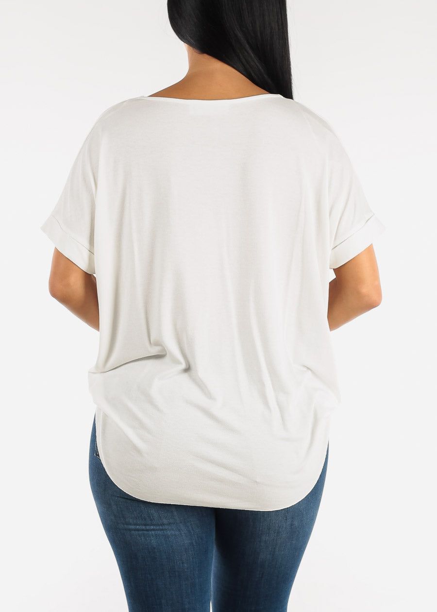 Short Sleeve Surplice Tunic Top White sold by Moda product image thumbnail 5