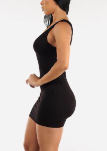 Black Open Back Sleeveless Mini Dress sold by Moda