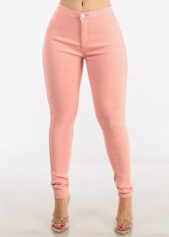 High Waist Hyper Stretch Slim Fit Skinny Pants Mauve sold by Moda
