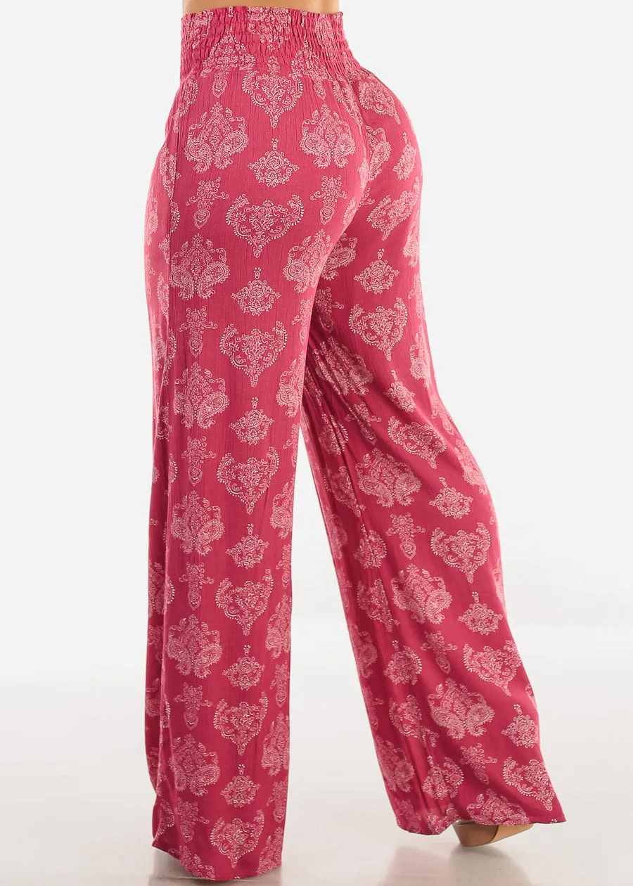 Boho Smocked Waist Floral Palazzo Pants sold by Moda product image thumbnail 4