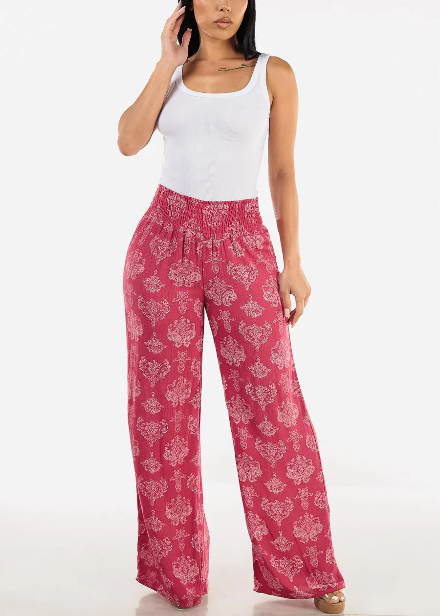 Boho Smocked Waist Floral Palazzo Pants sold by Moda product image thumbnail 2
