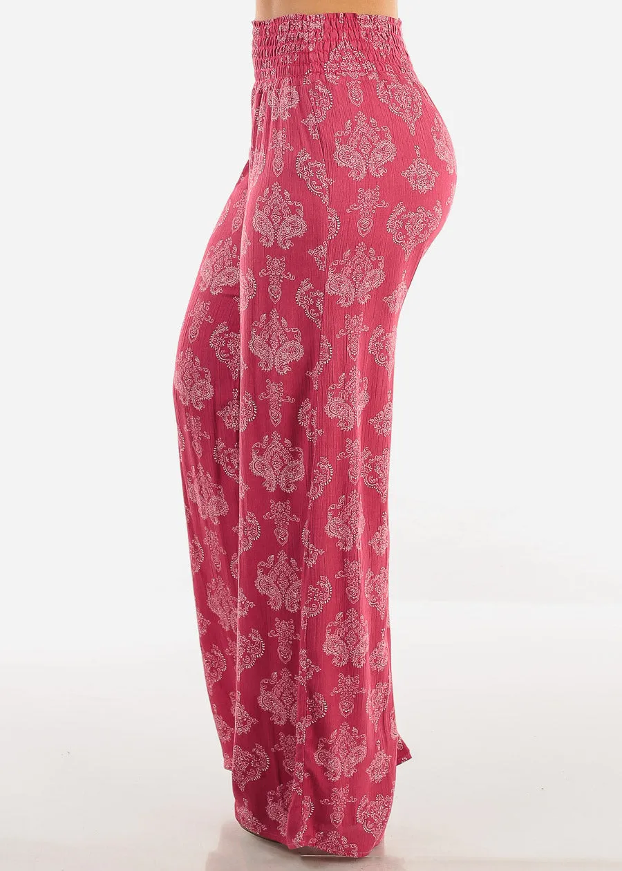 Boho Smocked Waist Floral Palazzo Pants sold by Moda product image thumbnail 3
