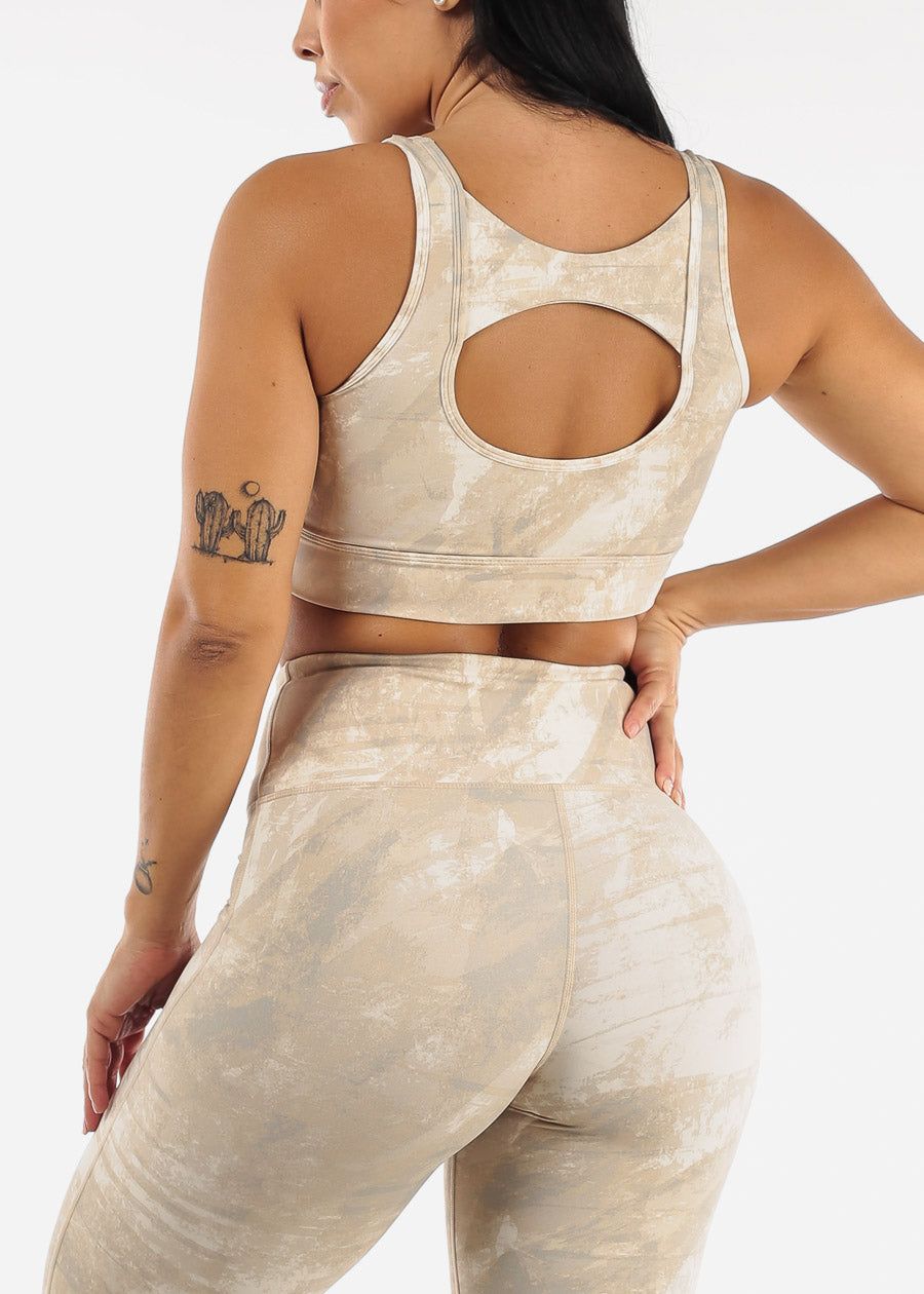 Open Back Sports Bra Printed Beige sold by Moda product image thumbnail 5