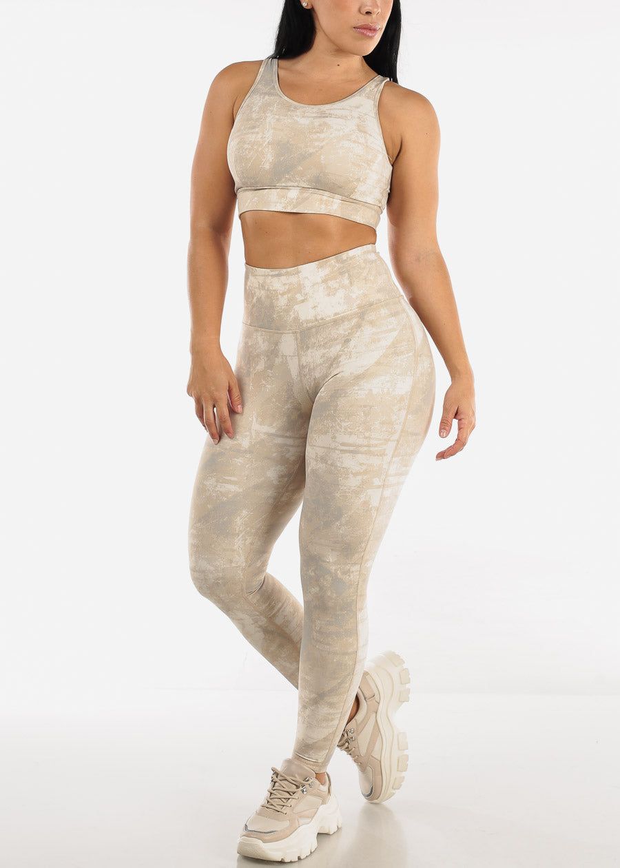 Open Back Sports Bra Printed Beige sold by Moda product image thumbnail 3