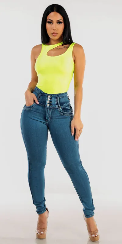 Neon Butt Lift Denim Outfit sold by Moda