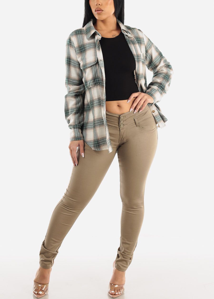 Low Rise Butt Lifting Khaki Skinny Jeans sold by Moda product image thumbnail 2