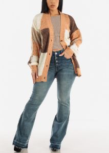 Crewneck Long Sleeve Crop Top Mocha sold by Moda