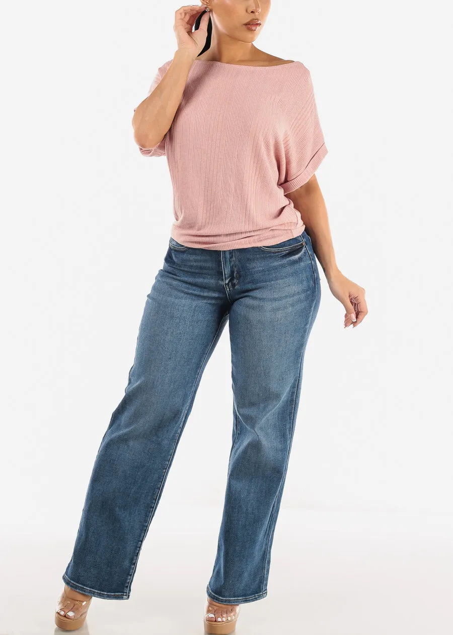 Cuffed Short Dolman Sleeve Tunic Top Mauve sold by Moda product image thumbnail 2