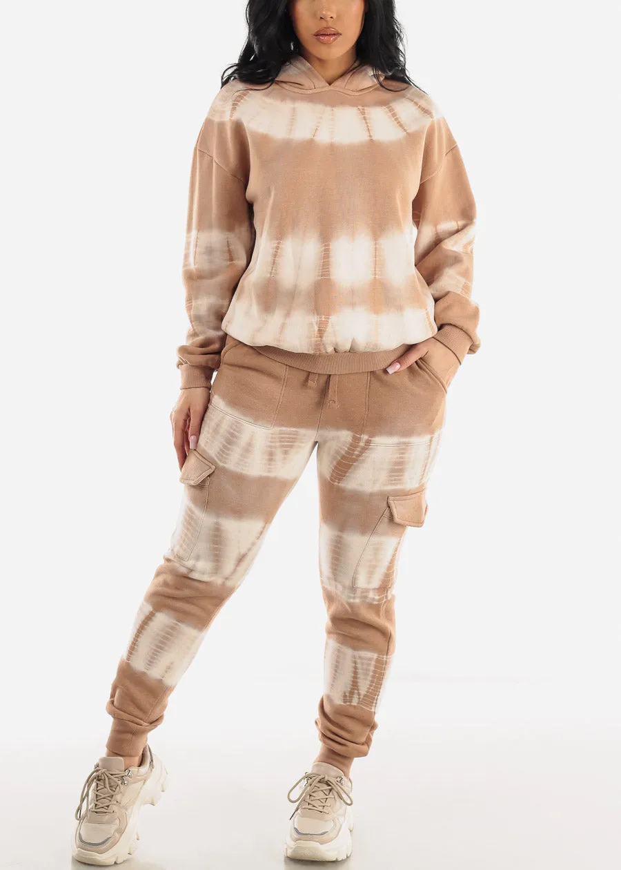 High Waist Tie Dye Jogger Sweatpants Taupe sold by Moda product image thumbnail 2