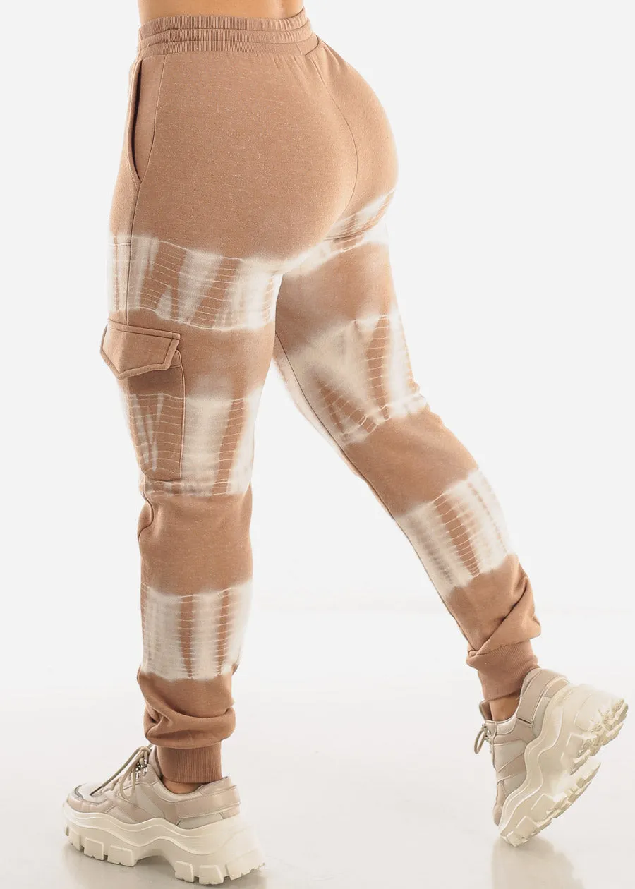 High Waist Tie Dye Jogger Sweatpants Taupe sold by Moda product image thumbnail 4