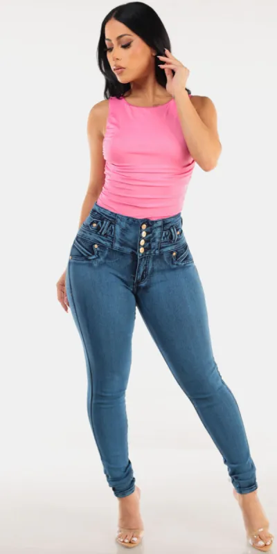 Ruched Butt Lift Denim Outfit sold by Moda