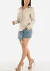 Beige Linen Long Sleeve Half Button Up Shirt sold by Moda