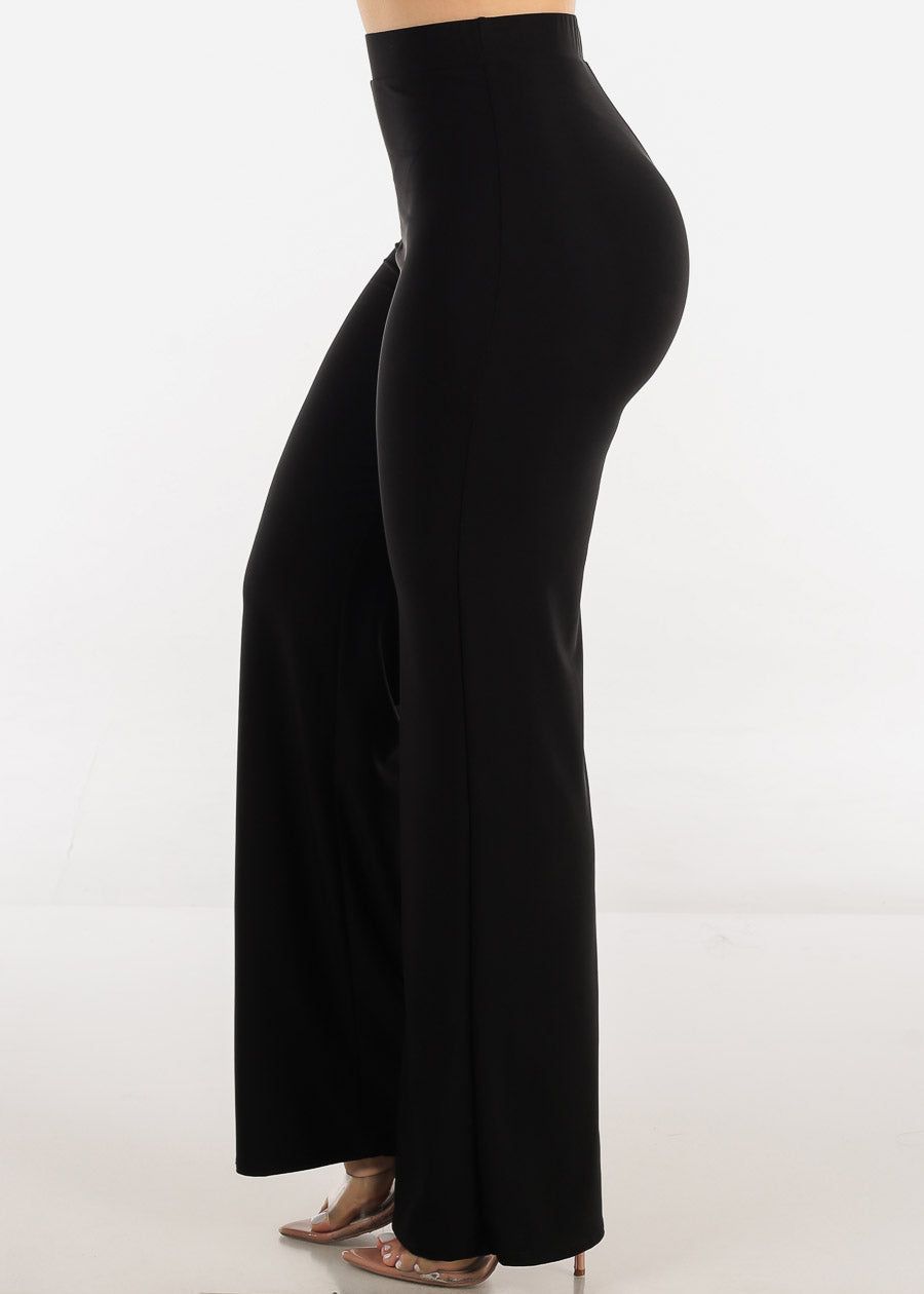 Black High Waisted Wide Leg Straight Dress Pants sold by Moda product image thumbnail 3