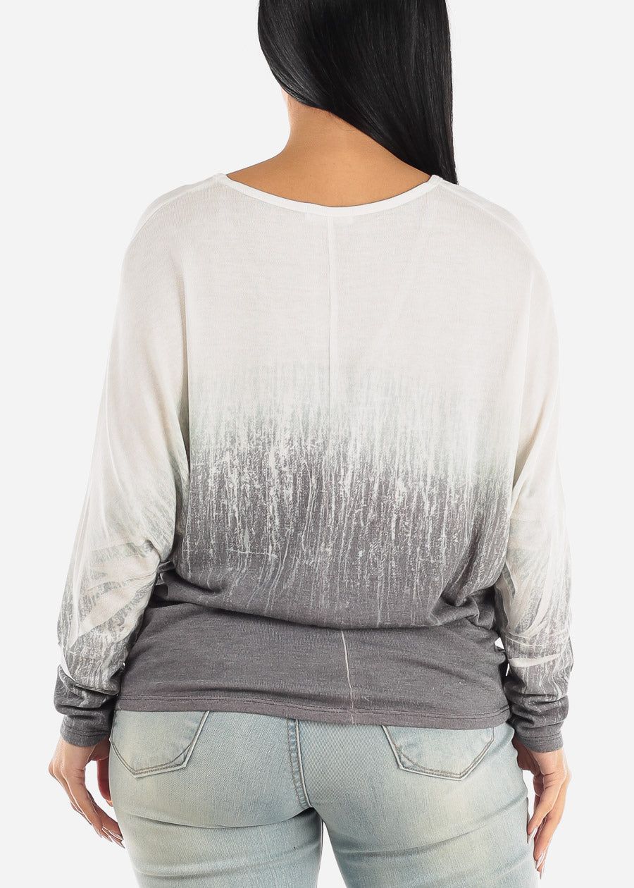 Long Sleeve Dolman Printed Tunic Top White sold by Moda product image thumbnail 4