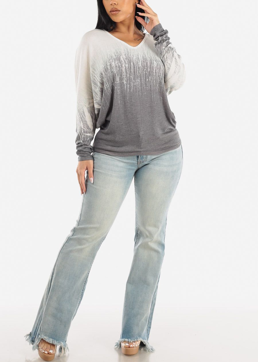 Long Sleeve Dolman Printed Tunic Top White sold by Moda product image thumbnail 2