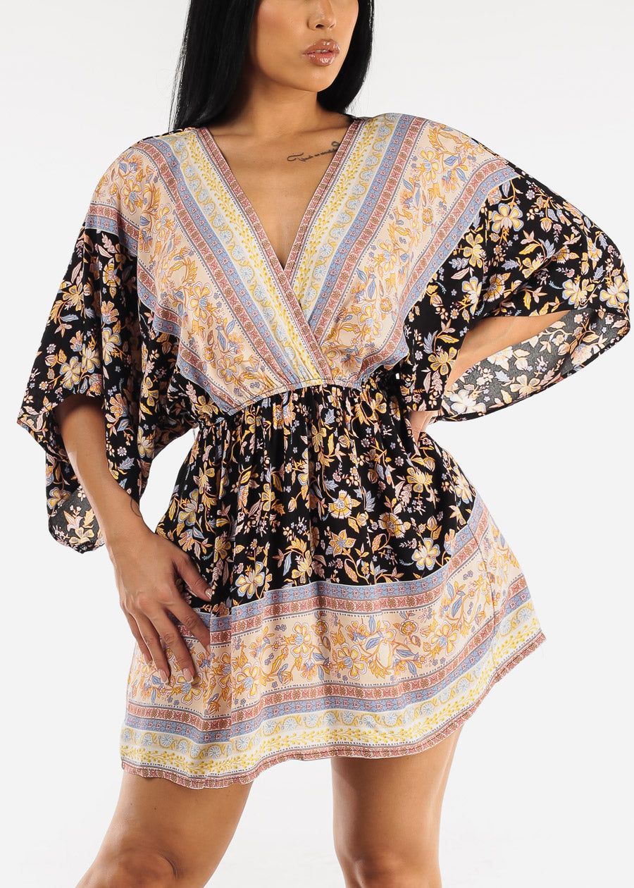 Elastic Waist Vneck Boho Summer Dress sold by Moda
