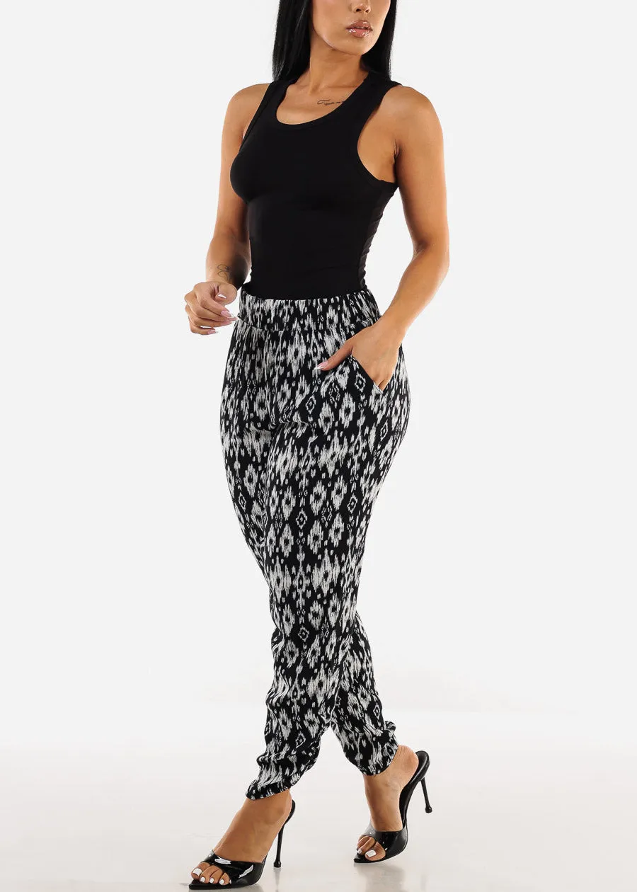 Casual Super High Waist Printed Pants Black & White sold by Moda product image thumbnail 2