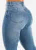 Butt Lift Super High Waist Skinny Jeans Med Blue sold by Moda