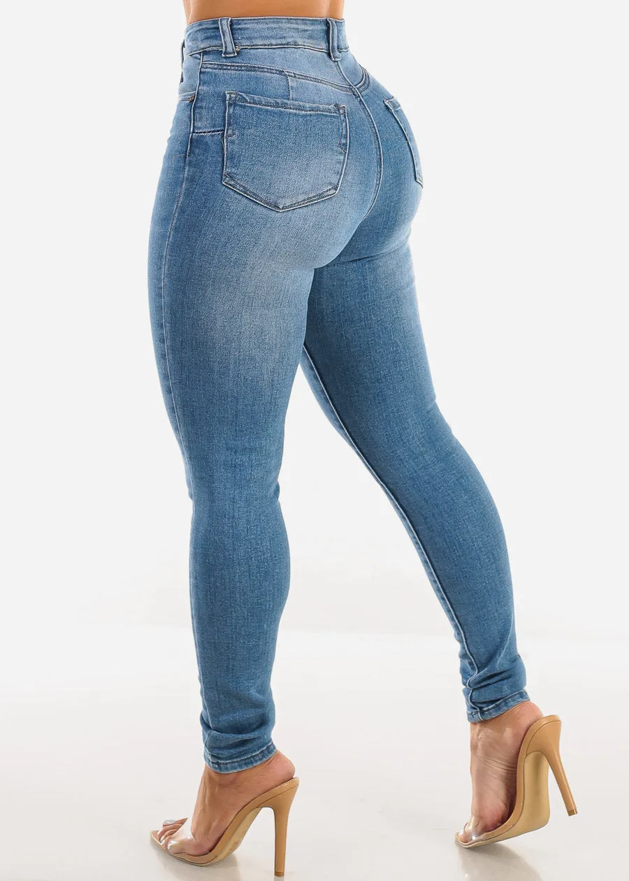 Butt Lift Super High Waist Skinny Jeans Med Blue sold by Moda product image thumbnail 5