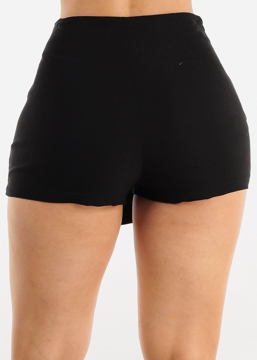 Black High Waist Wrapped Mini Skort sold by Moda product image thumbnail 4