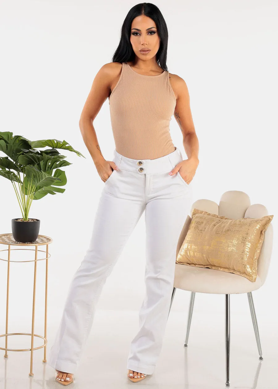 Sleeveless Ribbed Thong Bodysuit Khaki sold by Moda product image thumbnail 3