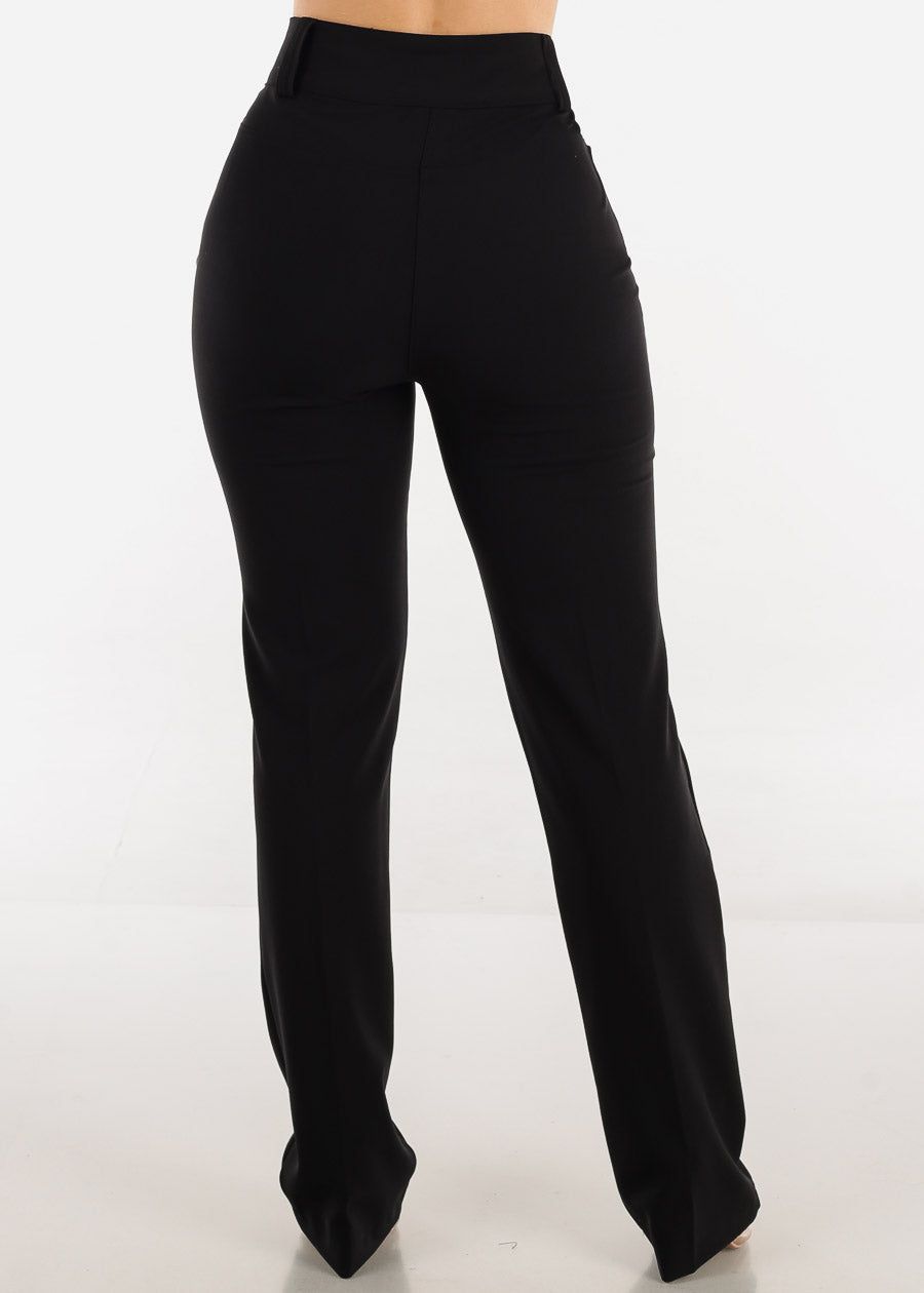 Black Super High Waist Dressy Bootcut Pants sold by Moda product image thumbnail 4