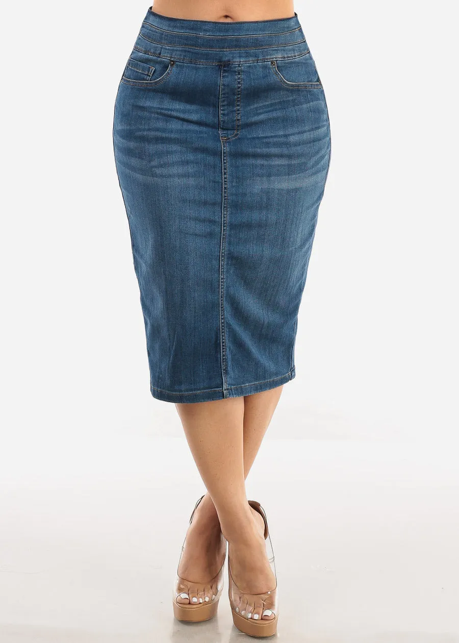 Butt Lift High Waisted Stretchy Denim Pencil Skirt sold by Moda product image thumbnail 4