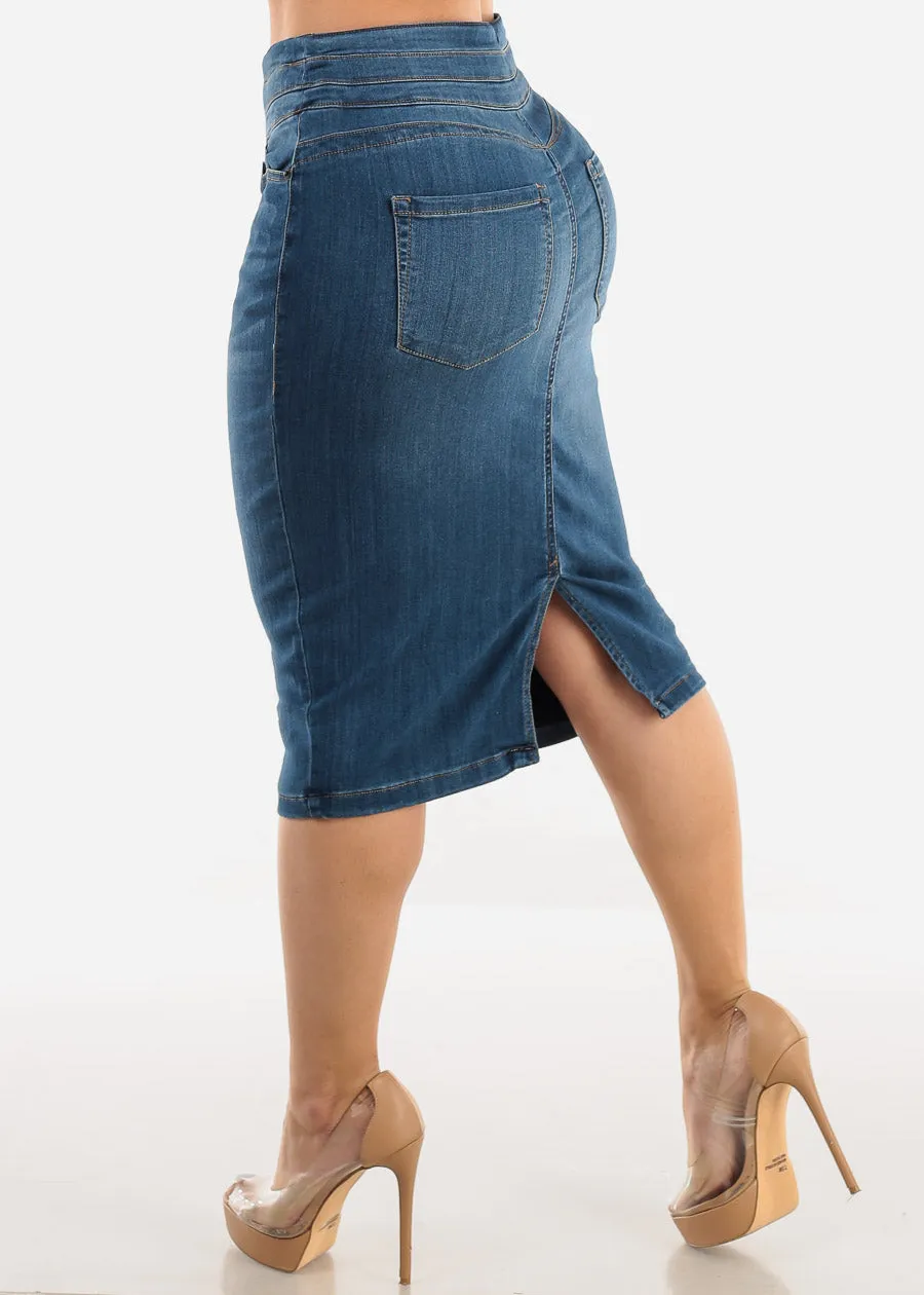 Butt Lift High Waisted Stretchy Denim Pencil Skirt sold by Moda