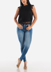 MX JEANS Butt Lift High Waist Skinny Jeans sold by Moda
