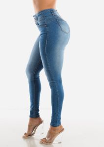 MX JEANS Butt Lift High Waist Skinny Jeans sold by Moda