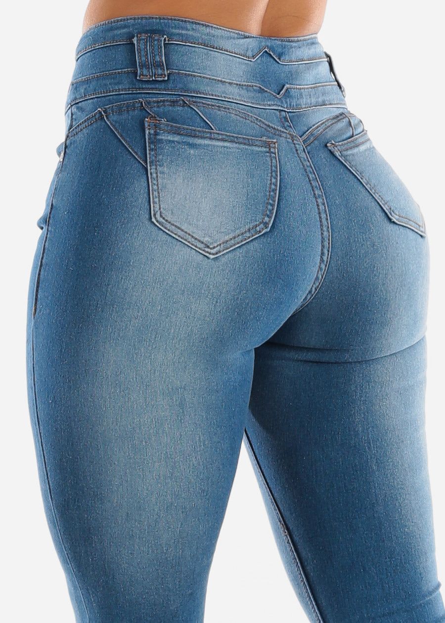 MX JEANS Butt Lift High Waist Skinny Jeans sold by Moda