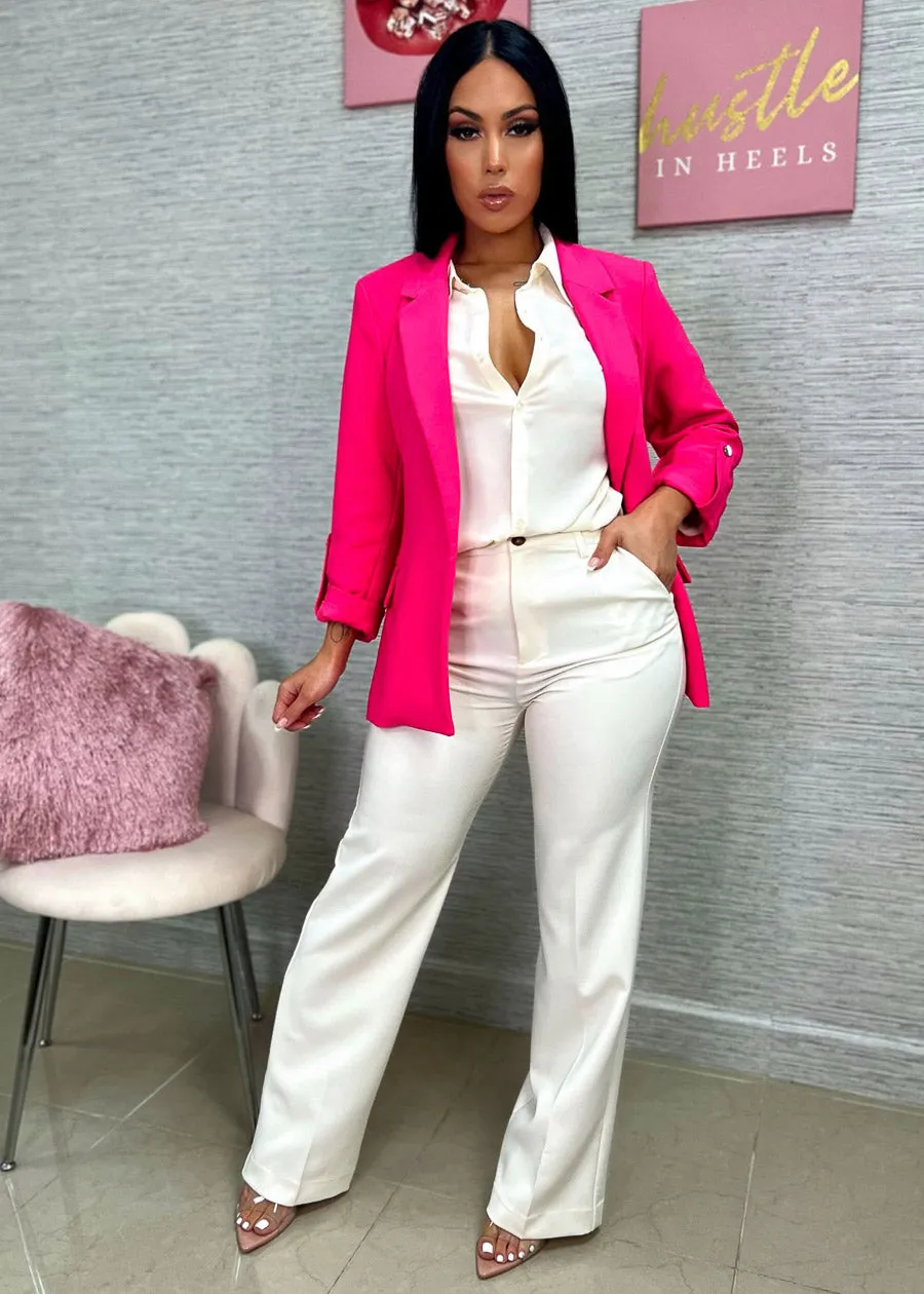 Super High Waisted Formal Straight Dress Pants Ivory sold by Moda product image thumbnail 3