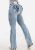 Butt Lift Acid Wash Flared Bootcut Jeans sold by Moda
