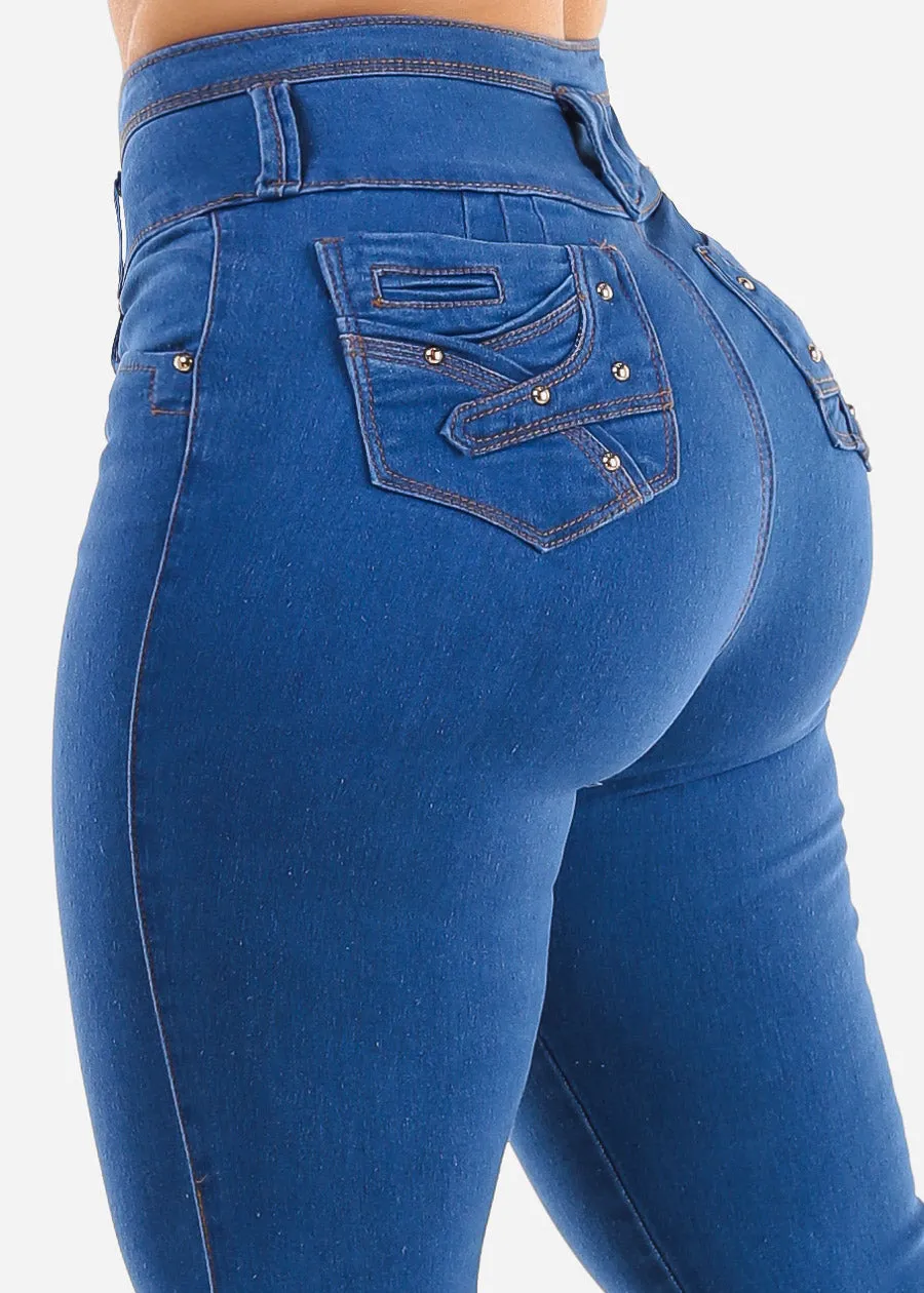 Butt Lift Super High Waist Blue Skinny Jeans sold by Moda