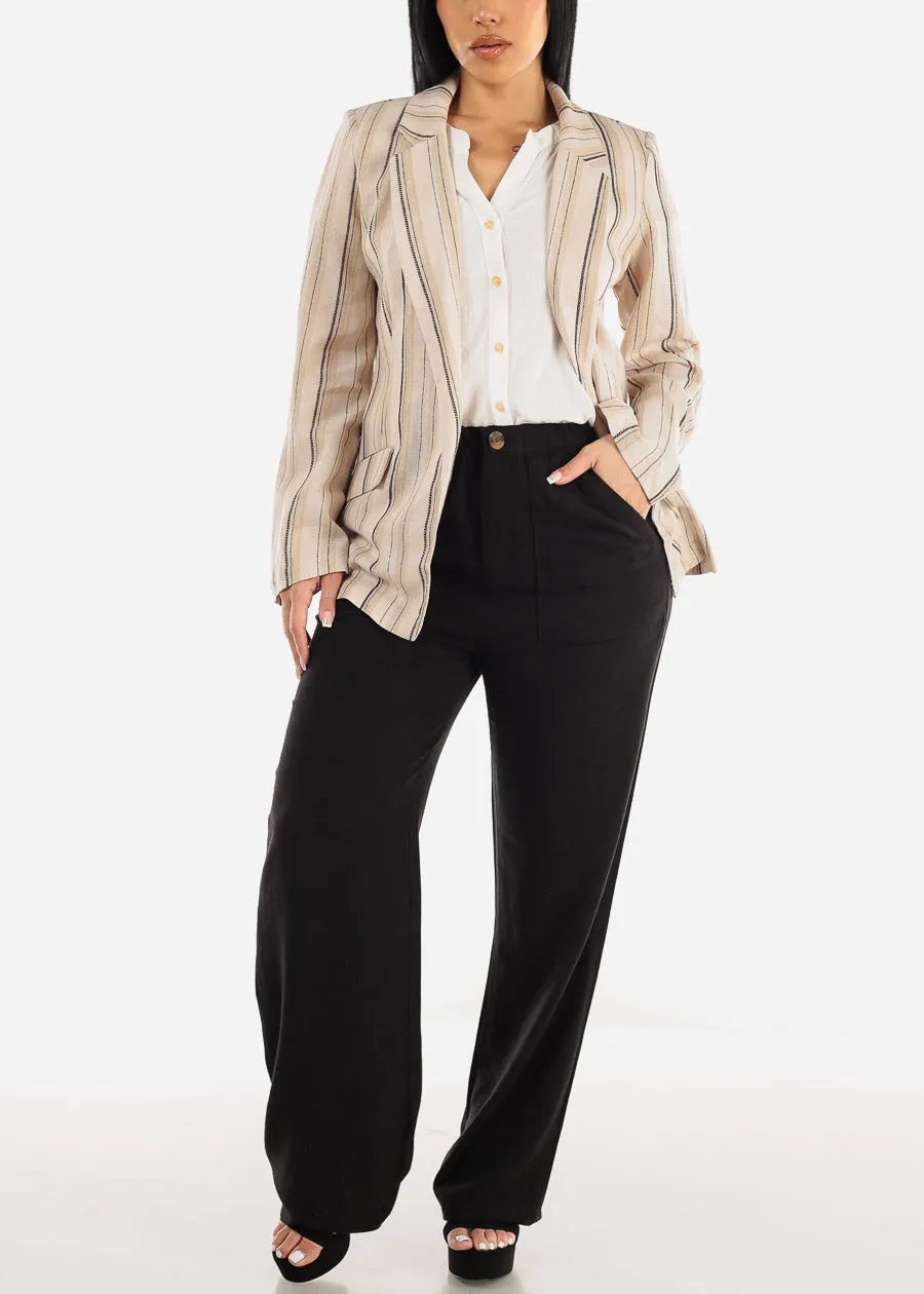 White Short Sleeve Round Hem Button Up Woven Blouse sold by Moda product image thumbnail 2