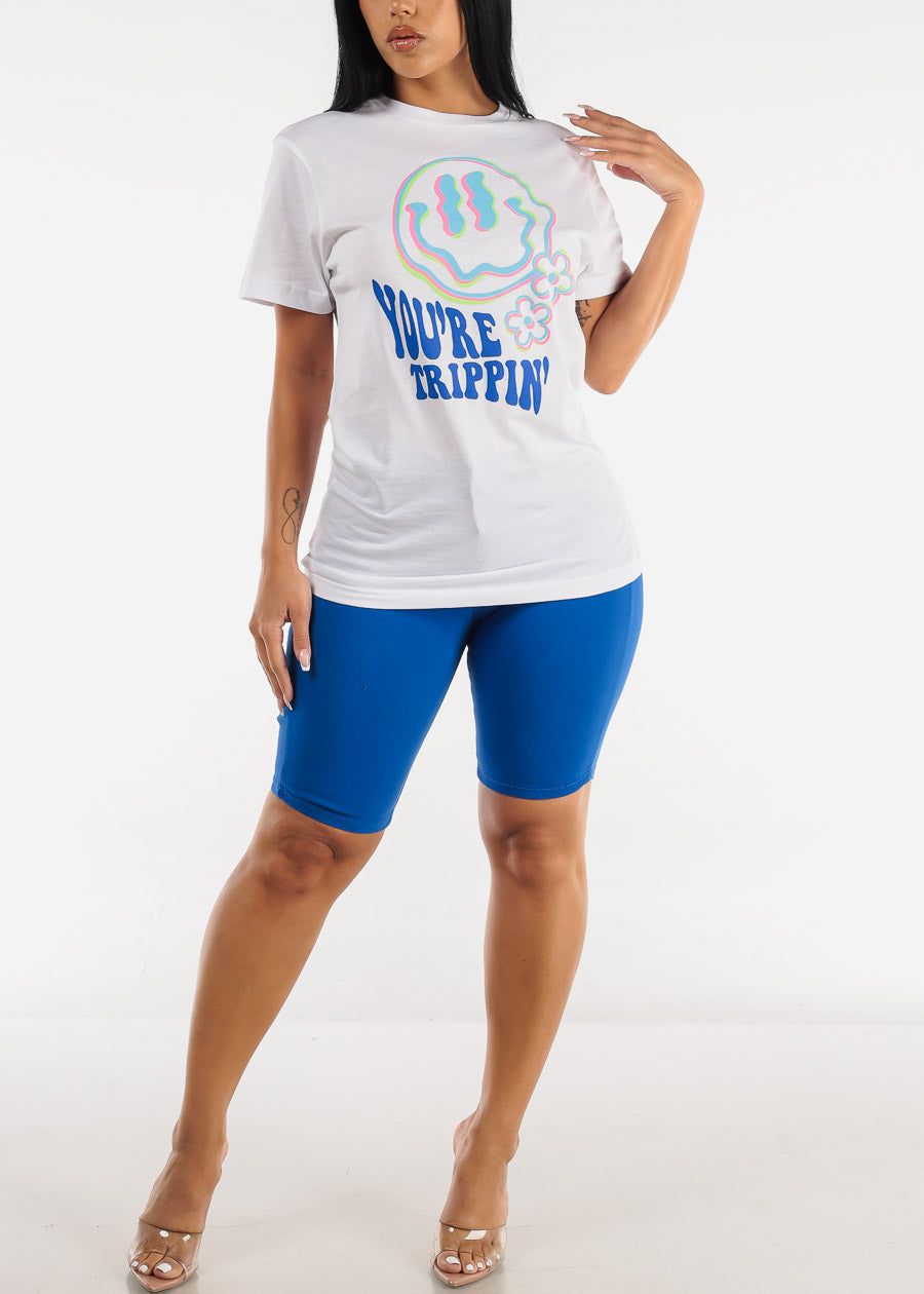 Short Sleeve Crewneck You're Trippin Graphic Tee White sold by Moda product image thumbnail 2