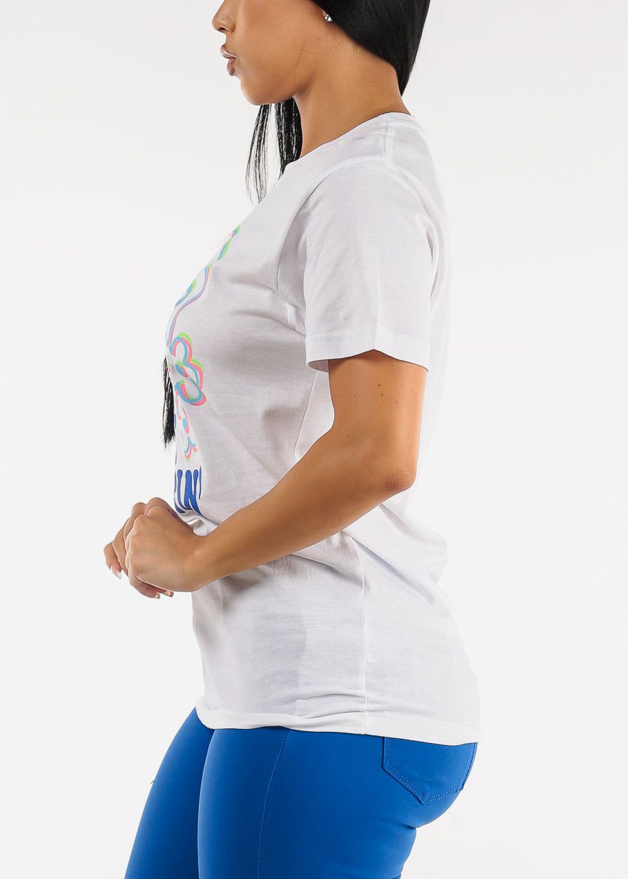 Short Sleeve Crewneck You're Trippin Graphic Tee White sold by Moda product image thumbnail 3