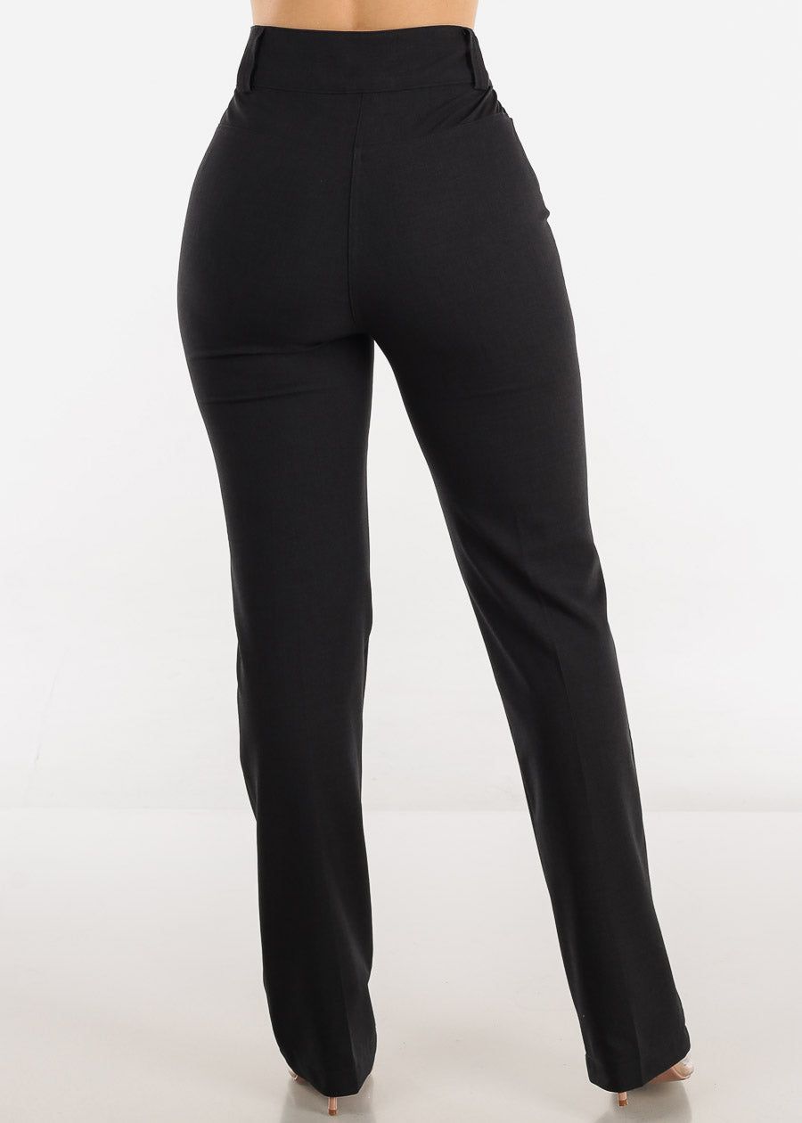 Charcoal Super High Waist Dressy Bootcut Pants sold by Moda product image thumbnail 4
