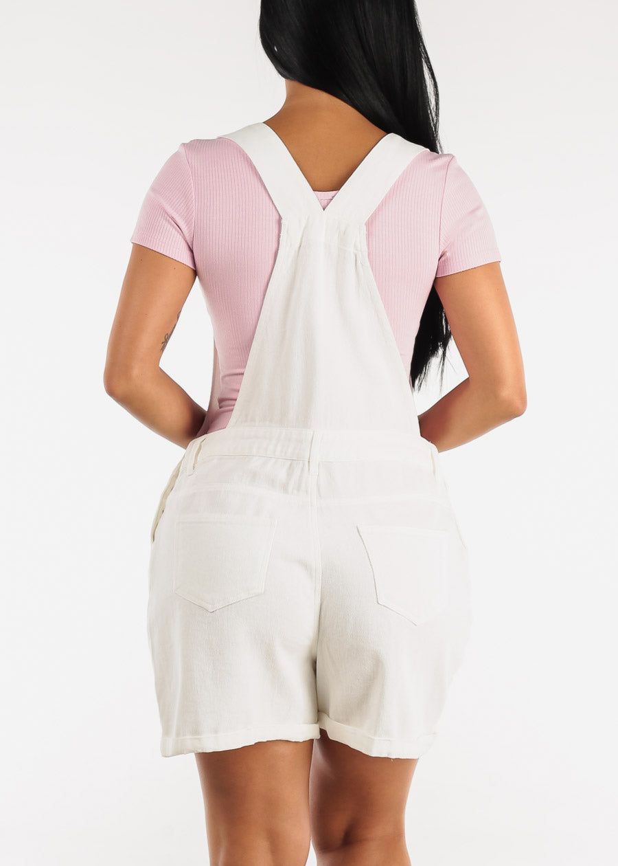White Cotton Denim Short Overalls sold by Moda product image thumbnail 4